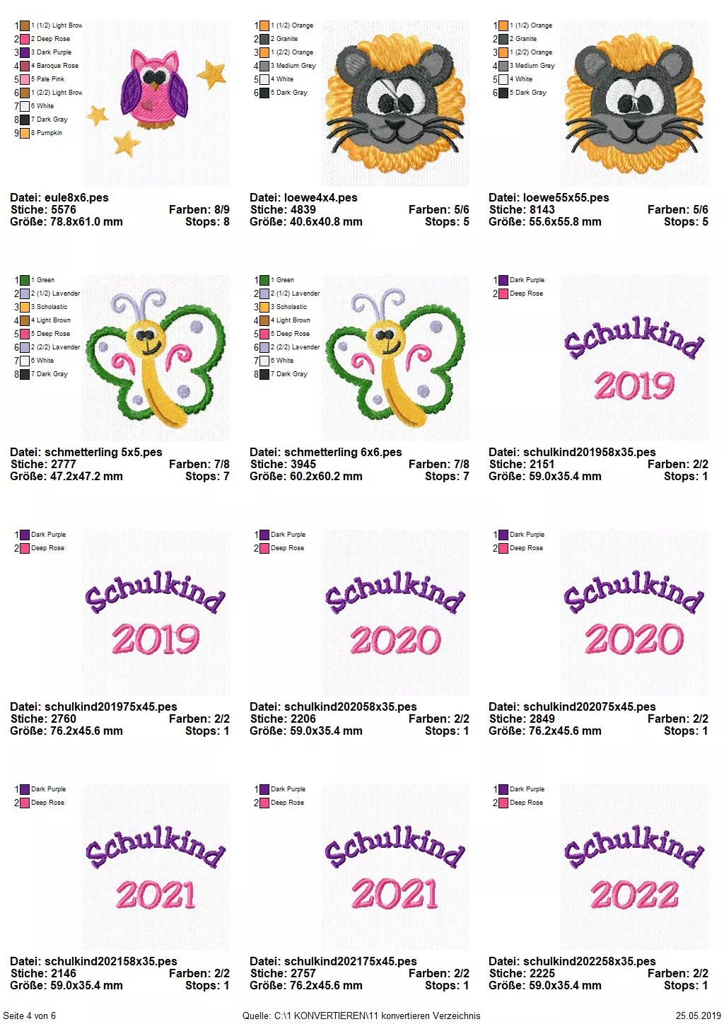 Stickdatei Set Schulanfang (div. Rahmengrößen) Seite 4